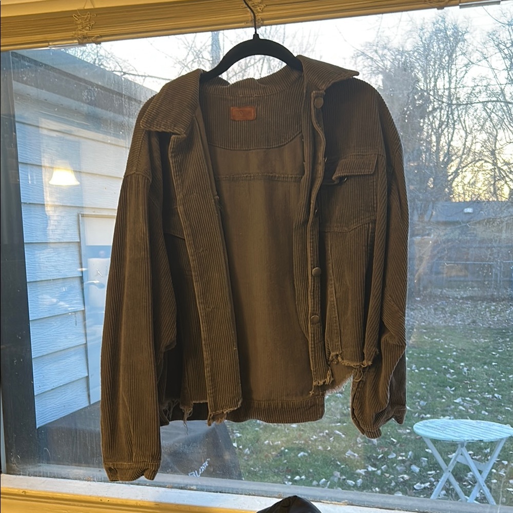 POL Women's Brown Corduroy Jacket